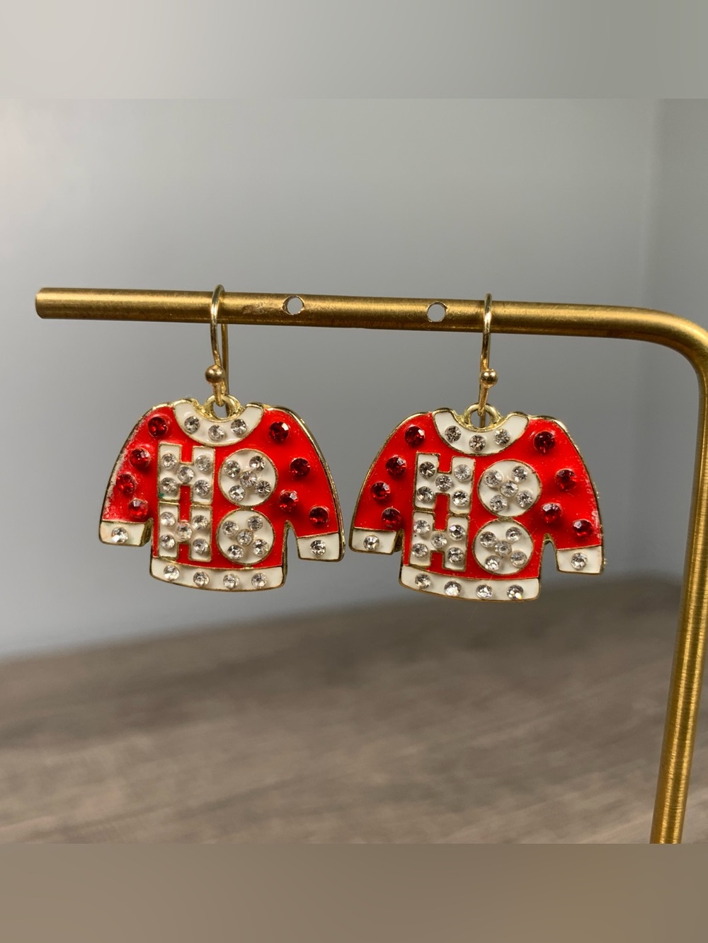 Ugly Sweater Party Enamel and Rhinestone Holiday Earrings